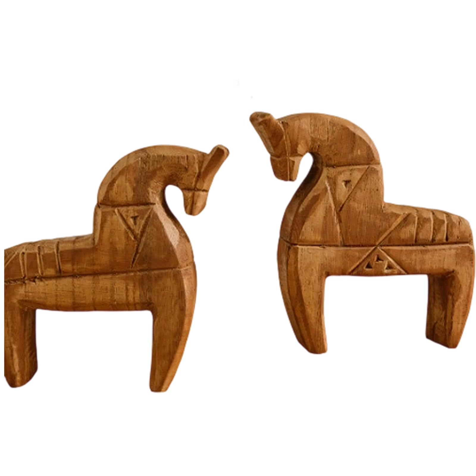 Msioytog Wooden Horses Statues Sculptures Animal Statues Collectibles Figurines Desktop Ornament for Offices Home Decorations Animal Statue Sculpture