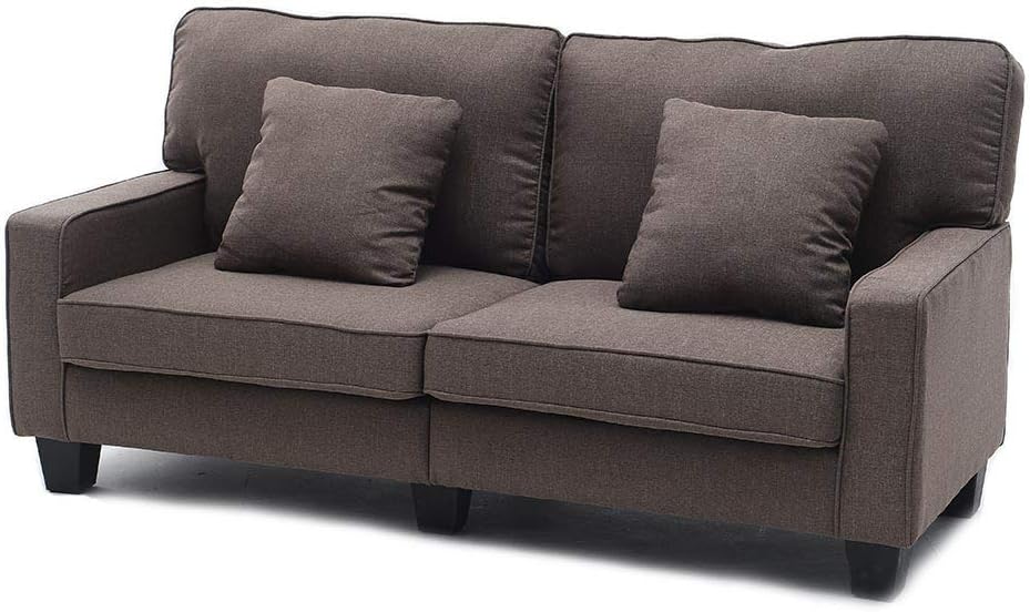 LUXES Sofa Couch, Modern Upholstered Loveseat Sofa Linen Fabric Couch Futon