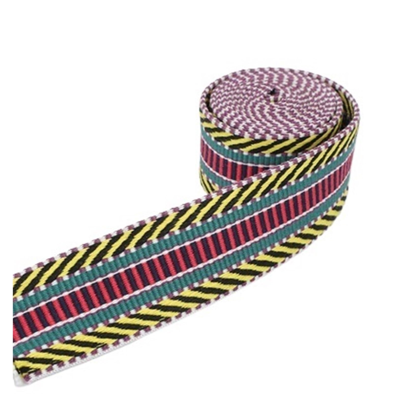 HYFEUOKF Webbing Strap 1 Yard Cotton Webbing 3.8/5CM Width Soft Thin Ribbon Sewing Material For Bag Strap Belt DIY Clothes Tape Decor Craft For Upholstery(Red green 3.8cm)