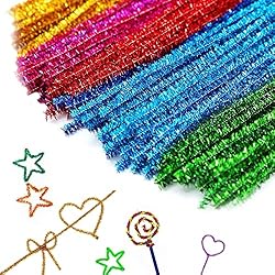Bordadora Chenille Chenilla Brillante, MYLERCT 100 Piezas Hilos de Felpa Suave de Chenilla se Pueden Hacer en Varias Formas, el Vástago de Chenilla de Colores se Puede Usar para Manualidades Infantiles