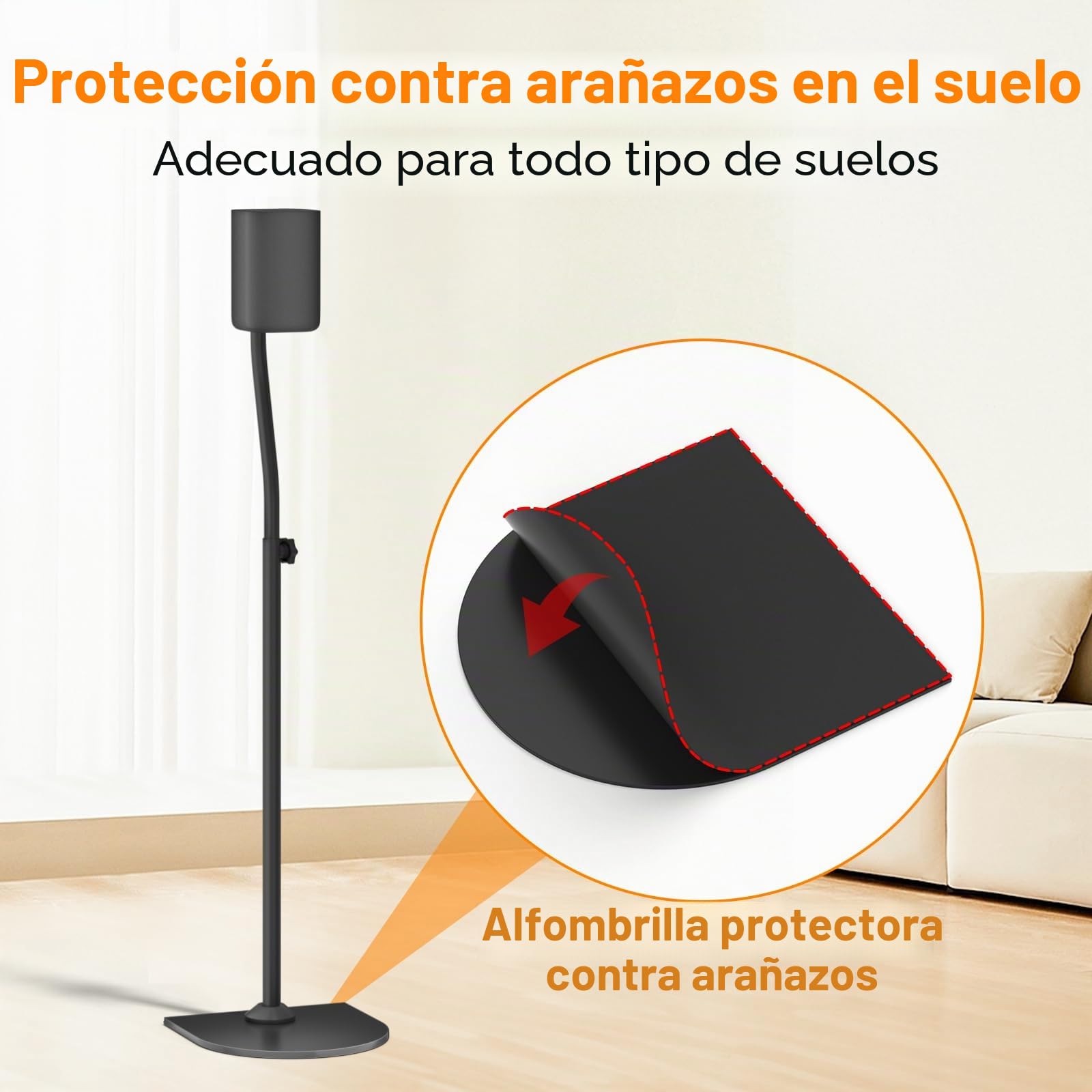 notiela Soporte universal para altavoces envolvente par de altura de 33 a 42 - Soporte de altavoz trasero para LG, Vizio, Sony, Samsung La mayoría de los pequeños soportes de altavoces de sonido