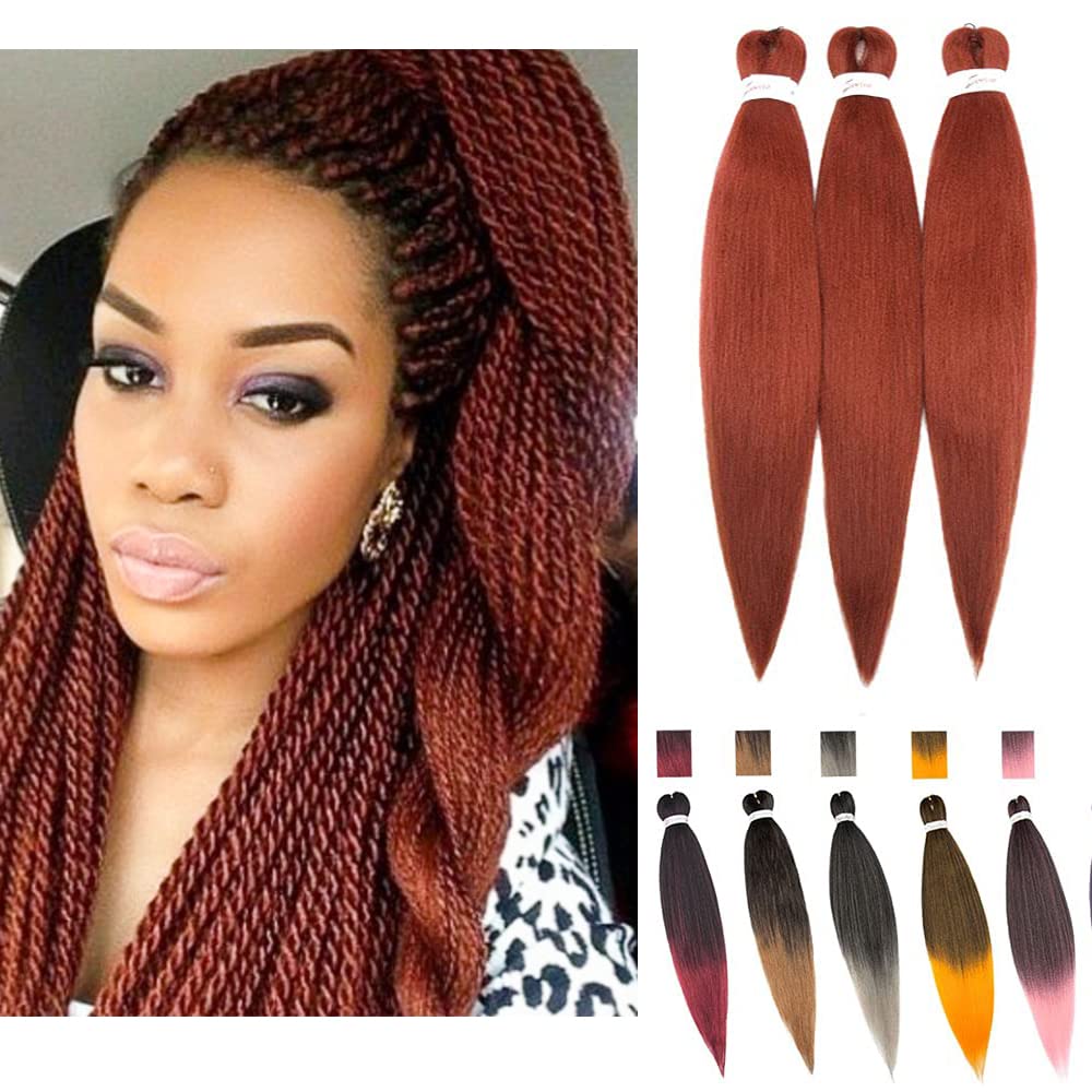 Amazon.com : Pre-Stretched Braiding Hair Extensions Hot Water Setting Braiding  Hair Easy Braid Crochet Hair Professional Itch Free Synthetic Fiber Soft  Yaki Texture Braids hair 26In （2 Bundles,350) : Beauty & Personal