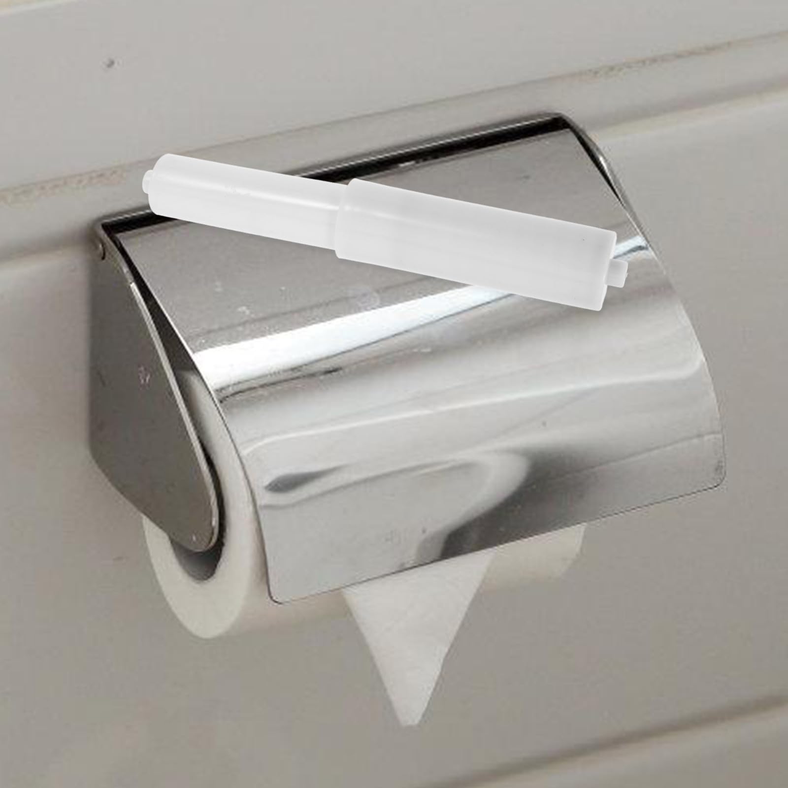 Hohopeti Porta Carta Igienica in Plastica Abs Regolabile Asta Telescopica Antiscivolo Compatibile per Bagno e Cucina, Supporto Portarotolo Pratico per Carta Igienica e Fazzoletti
