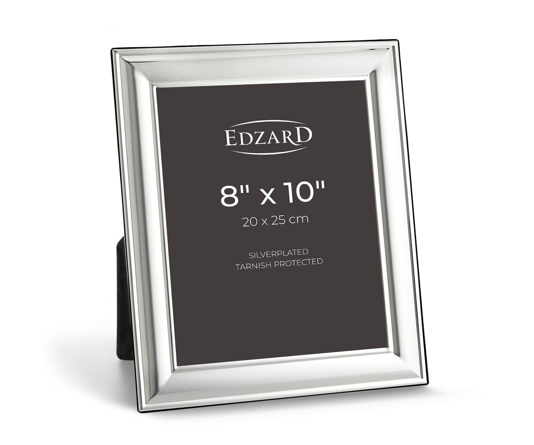 Edzard Silver Plated Photo Frame Sunset 8"X10" (20X25 Cm), Non-Tarnishing, High Gloss Finish, Real Glass Front & Premium Velvet Back, Portrait Or Landscape Display