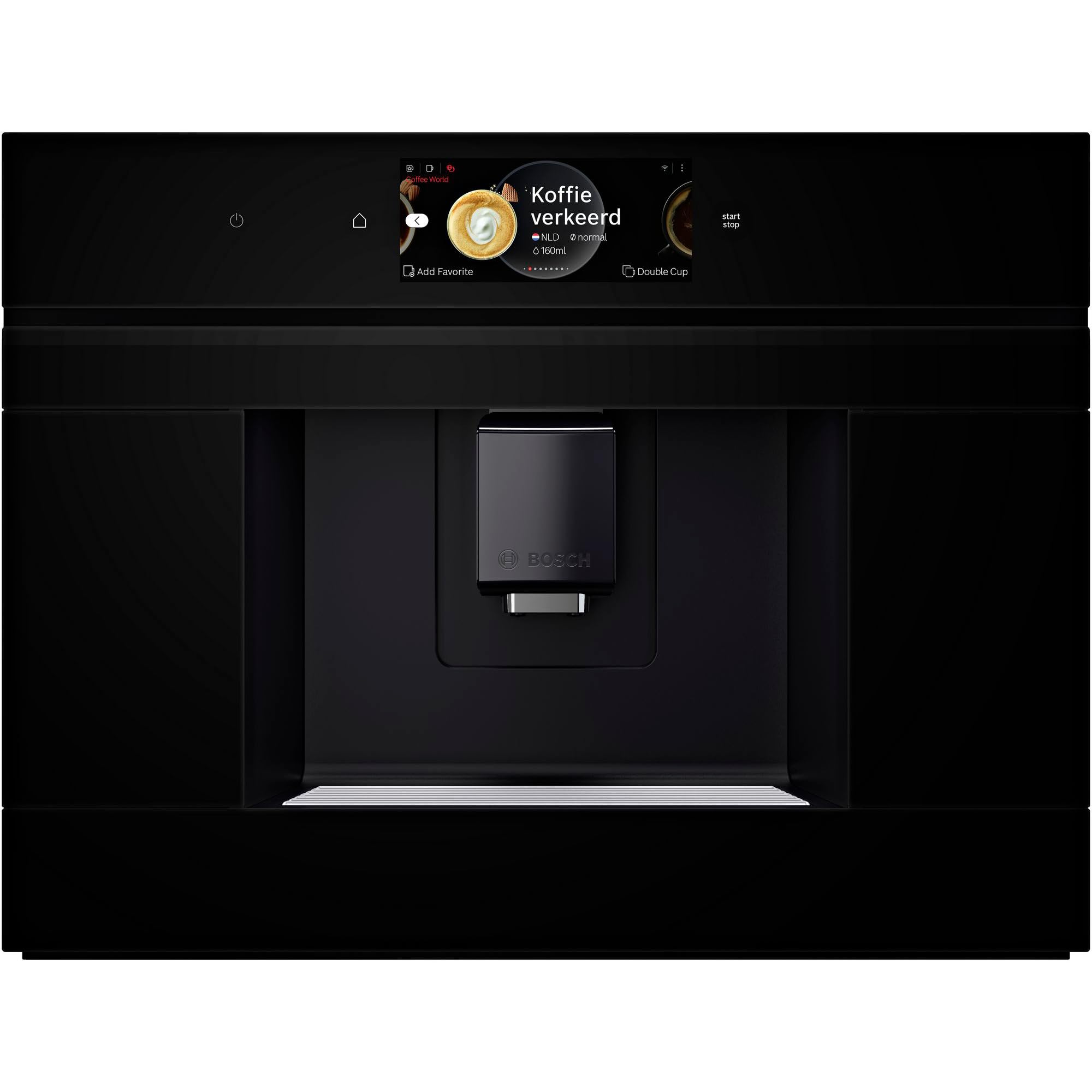 Bosch CTL7181B0, Serie 8 Smarter Einbau-Kaffeevollautomat, 45,5 x 59,4 cm, TFT-Touchscreen, Sehr leises Ceram Drive Mahlwerk, autoMilk Clean Selbstreinigung, 2,4 L Wassertank, Schwarz