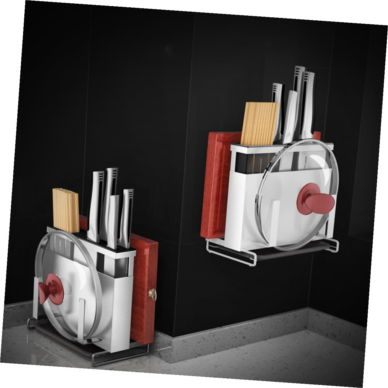 ULTECHNOVO Support de Rangement Multifonction pour Couteaux et Baguettes Porte-ustensiles de Cuisine pour Organiser Plan de Travail et Économiser de Espace