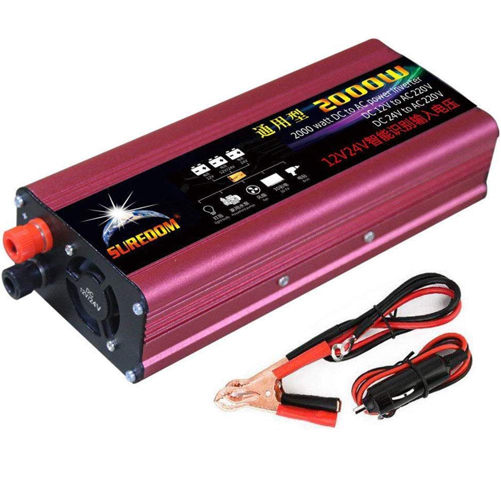 Onduleur sinusoïdal modifié 2000W 12V 220V avec ports USB
