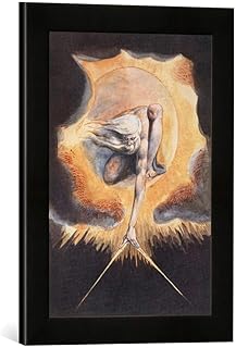 kunst für alle 'Immagine incorniciata di William Blake The Ancient of Days, from' Europe a Prophecy ', 1793, Stampata nel Quadro Immagini Fatti a Mano di Alta qualità, 30 x 40 cm, Colore: Nero Opaco