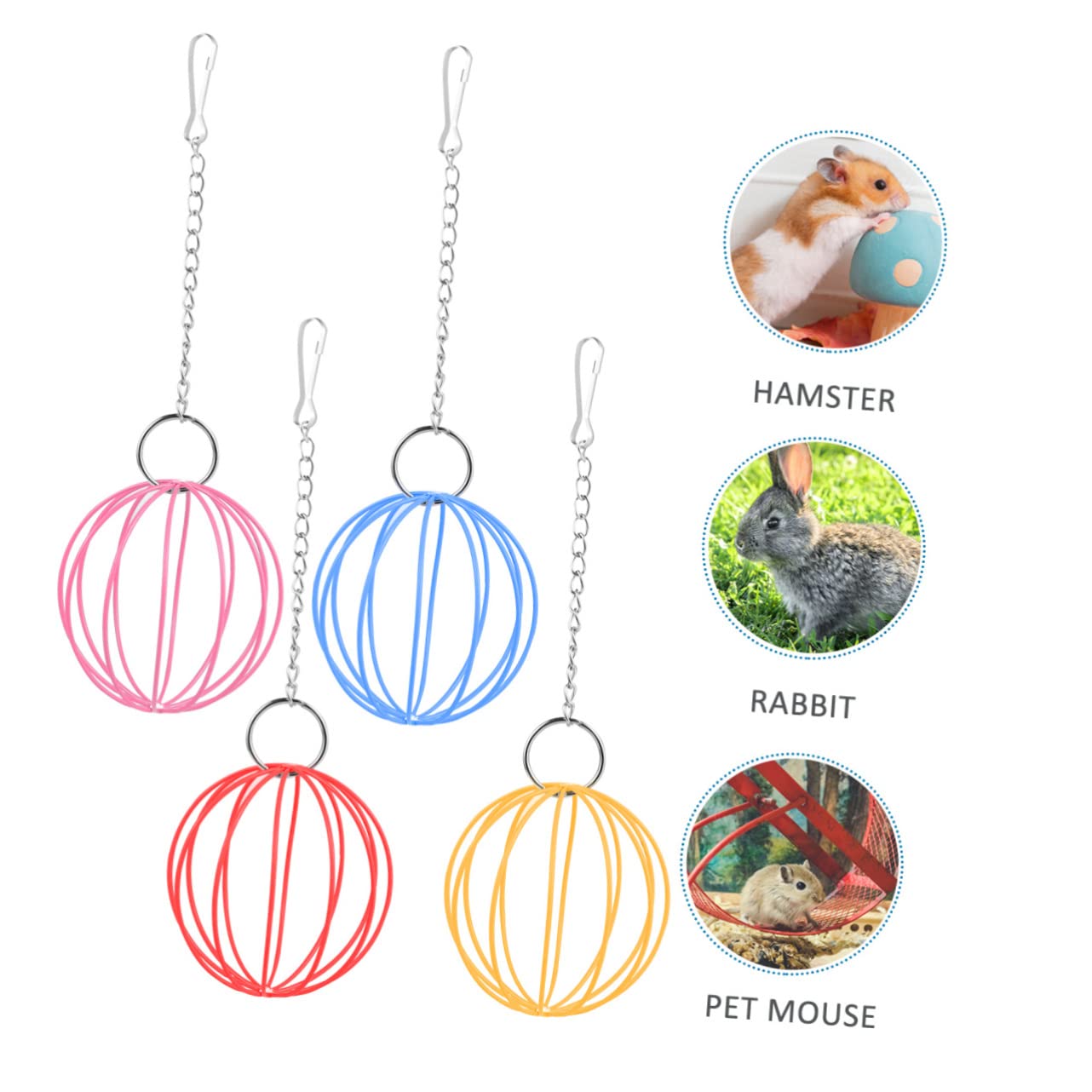 DOITOOL 8stücke Teiliges Hamster-Spielzeug-Set Mit Hängenden Futterbällen Bunte Futterspielzeuge Für Hamsterkäfig Einfach Zu Reinigen Befüllen Abnehmbar Und Vielseitig Einsetzbar