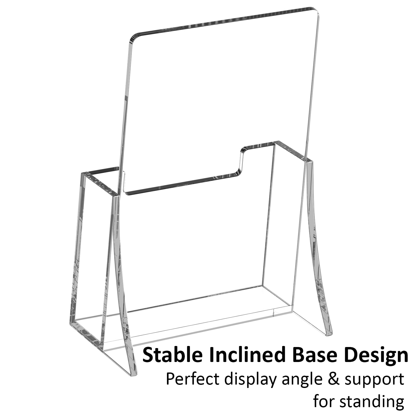 Espositore per brochure in acrilico da 10 cm, confezione da 4 espositori trasparenti per opuscoli, in plastica, per volantini, riviste, opuscoli, riviste, menu, scrivania, organizer per piano