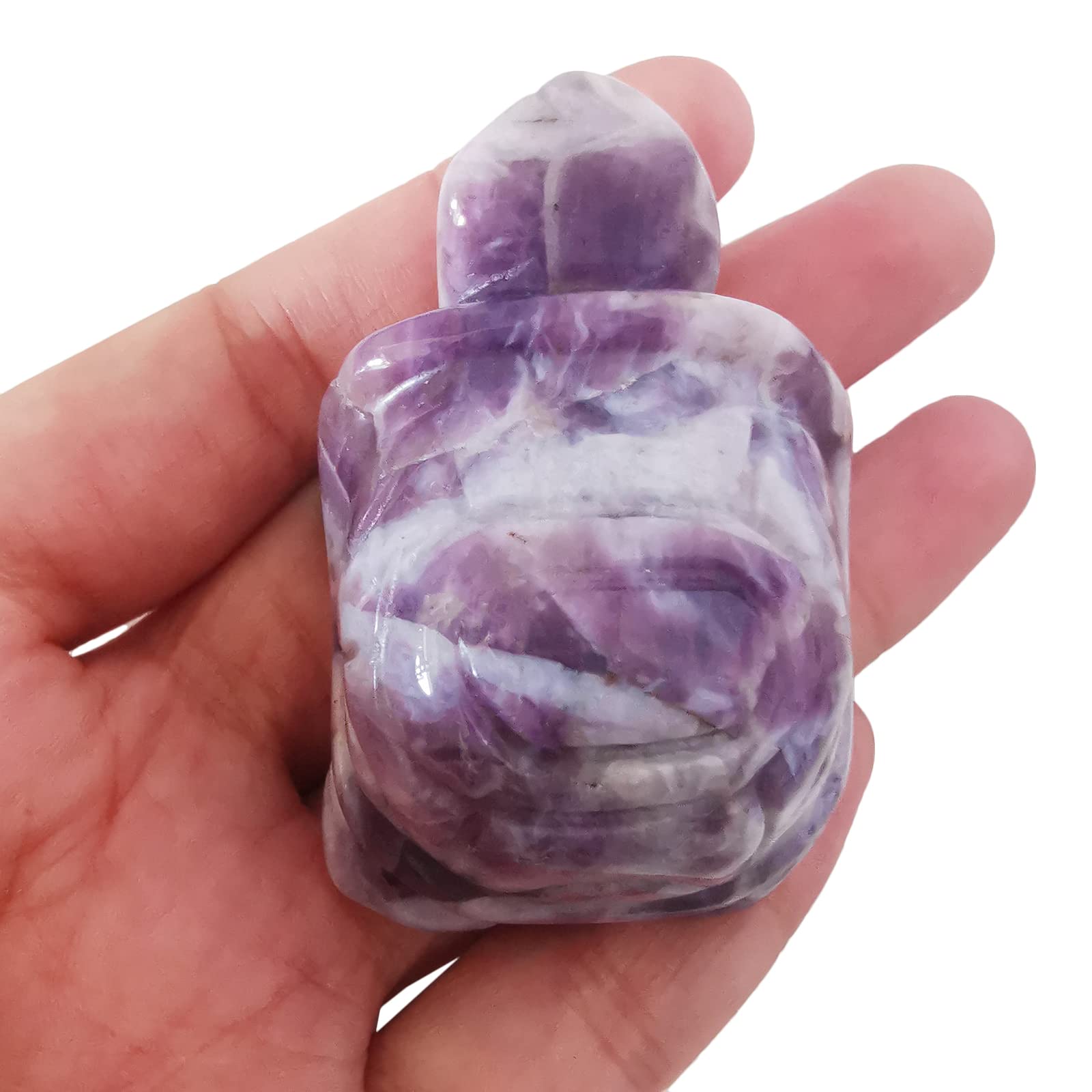 Lovionus89 Healing Crystal Turtle Statue, 2 Inches Pocket Stone Tortoise Figurines Handcarved Gemstone Sculpture, Amethyst - Image 2
