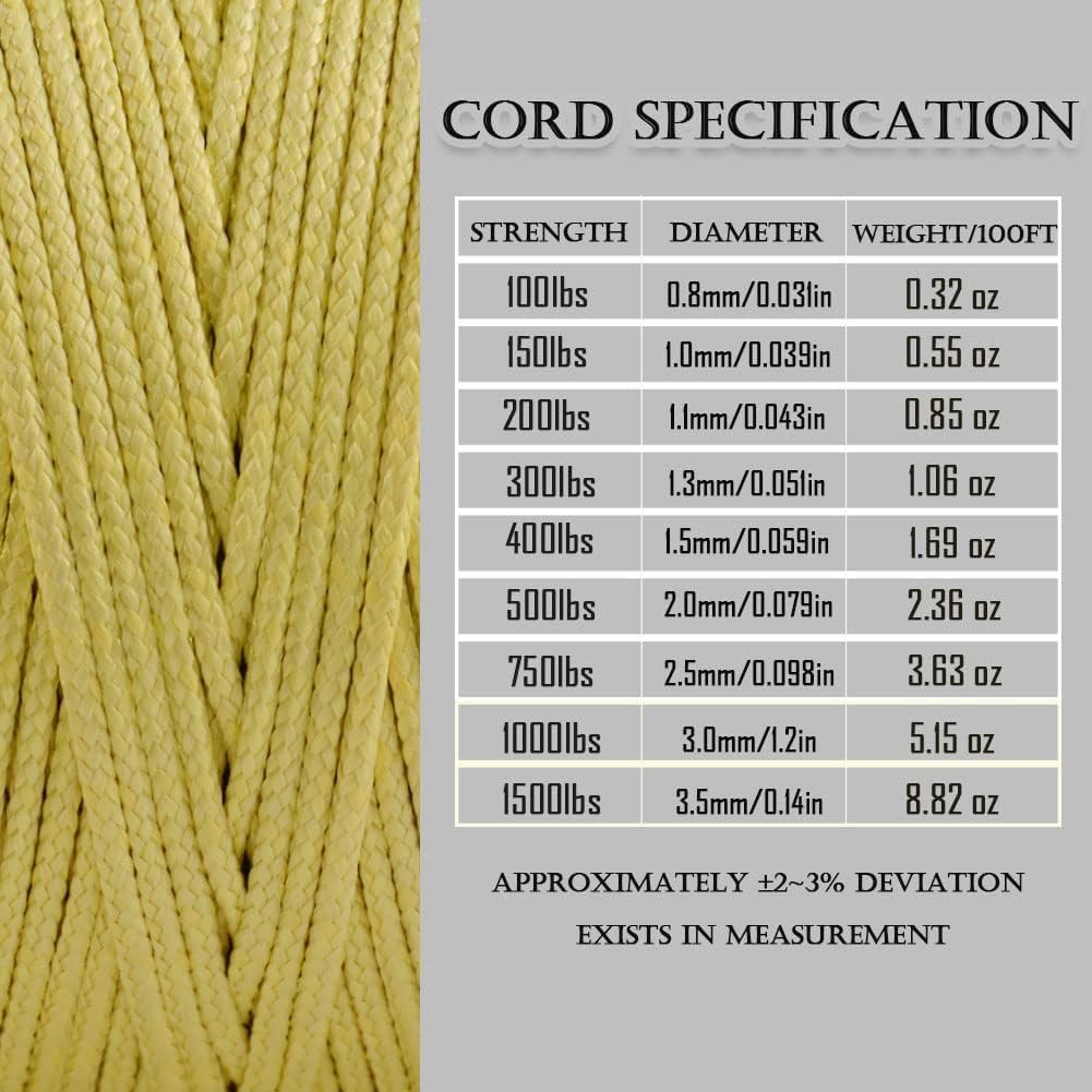 9KM DWLIFE 100% Kevlar Braided Line,Multipurpose Braided Cord Utility Rope Kite line/Camping Cordage/Fishing Tackle Assist/Model Rocket Heat and Cut Resistan - Image 4