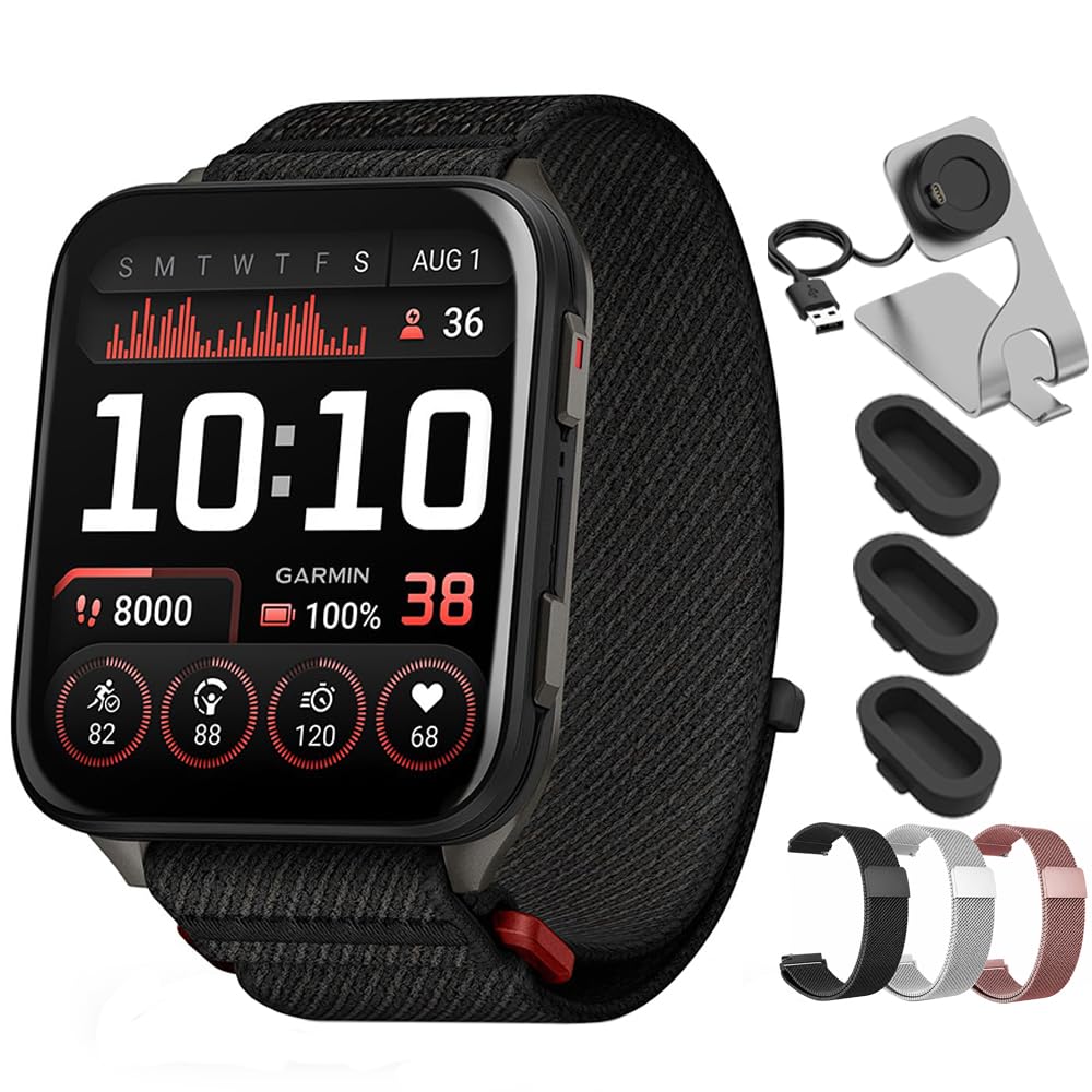 Venu X1 Premium GPS Smartwatch Black Titanium 010-02980-00 Bundle with Deco Essentials 24…
