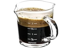 2 Pack 3-Oz Clear Glass Espresso Shot Glass Measurement Cup with Handle