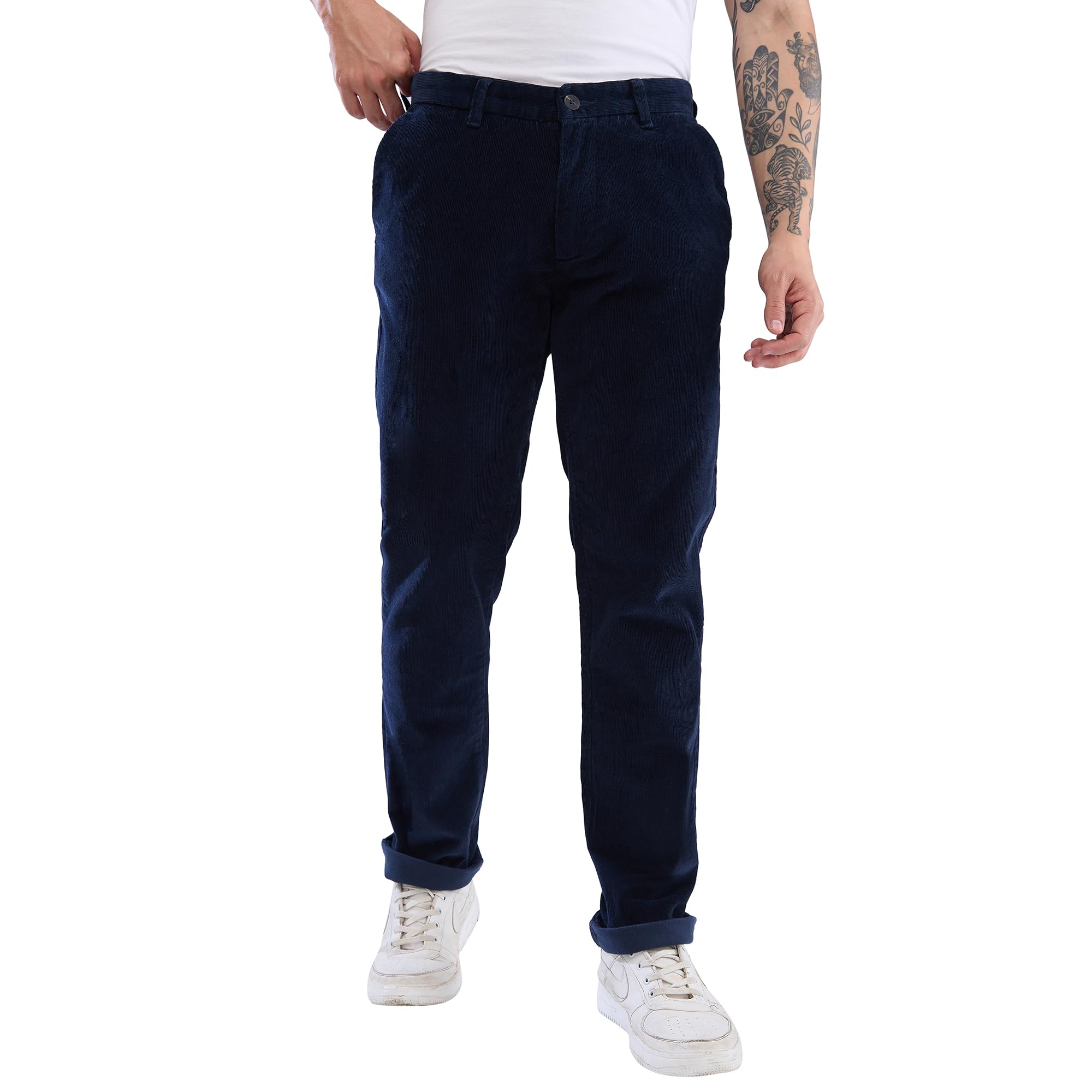 spykar Men's Mid Rise Regular Fit Cotton Trousers-picture-10
