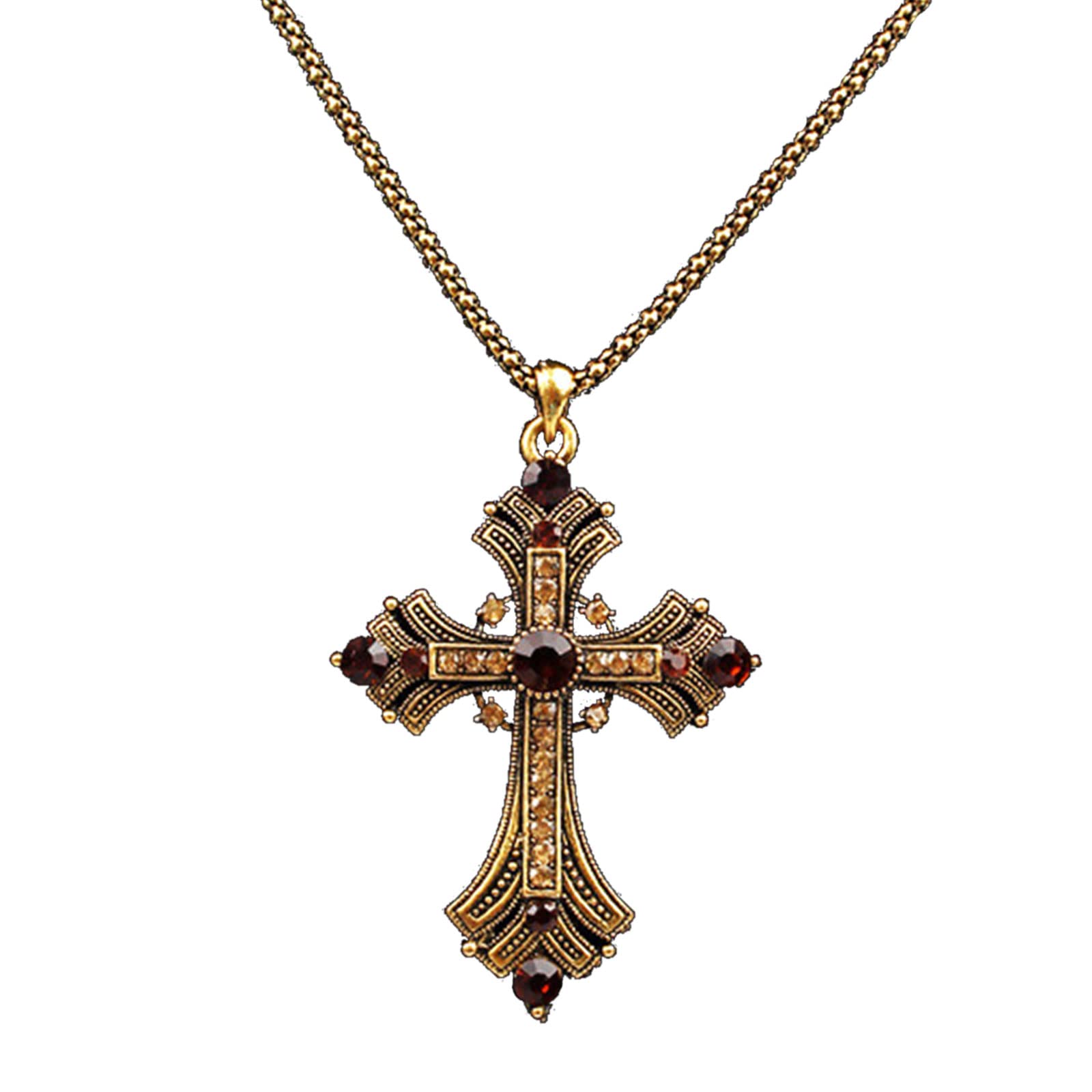 Maxtonser Large Detailed Drill Pendant Necklace Silver Color Tone Gothic Punk Jewellery Fashion Charm Statement Women