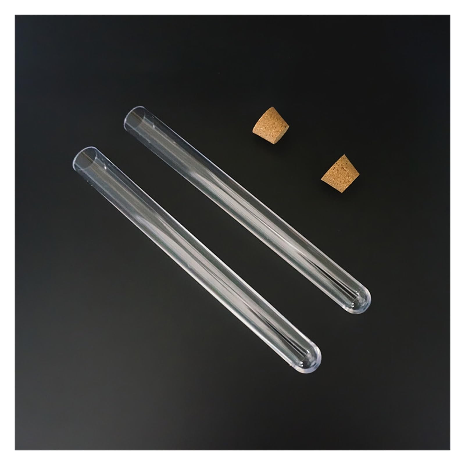 MENGKE 20pcs 30pcs 50pcs 100pcs 200pcs 18ml 15x150mm Laboratorio Provette Di Plastica Trasparente Fondo Tondo Tubo Fiala Con Tappo In Sughero(200pcs)