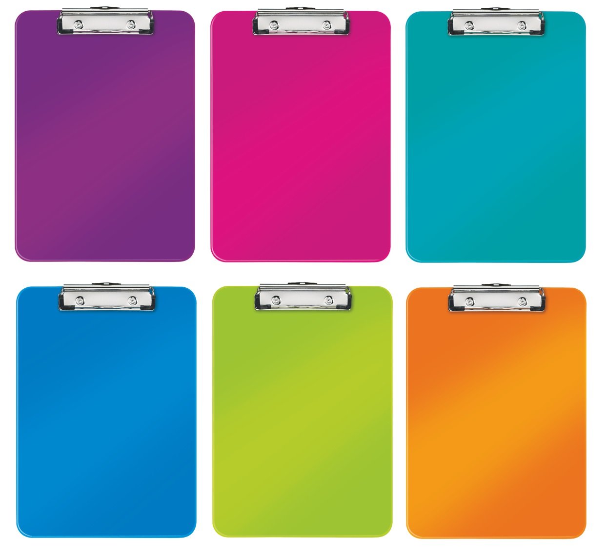 Leitz WOW Serie (Farbe: sortiert, Klemmbrett | DIN A4 | 6 Stück)