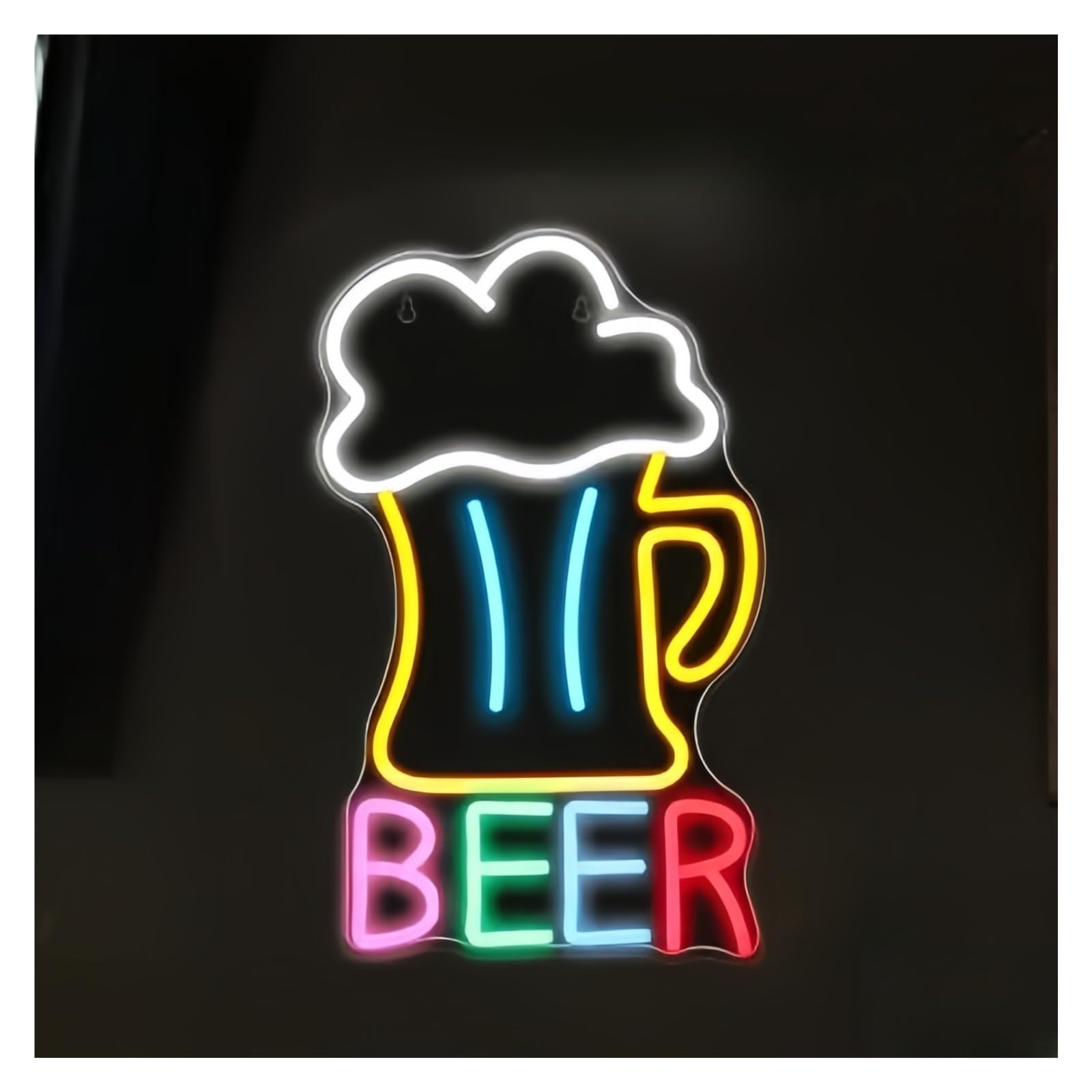 LEMST Sign Lamp Beer Neon Signs USB Powered Beer Glass Neon Lights Suitable for Bussiness Store Decor Glow Sign 26cmx41.5cm