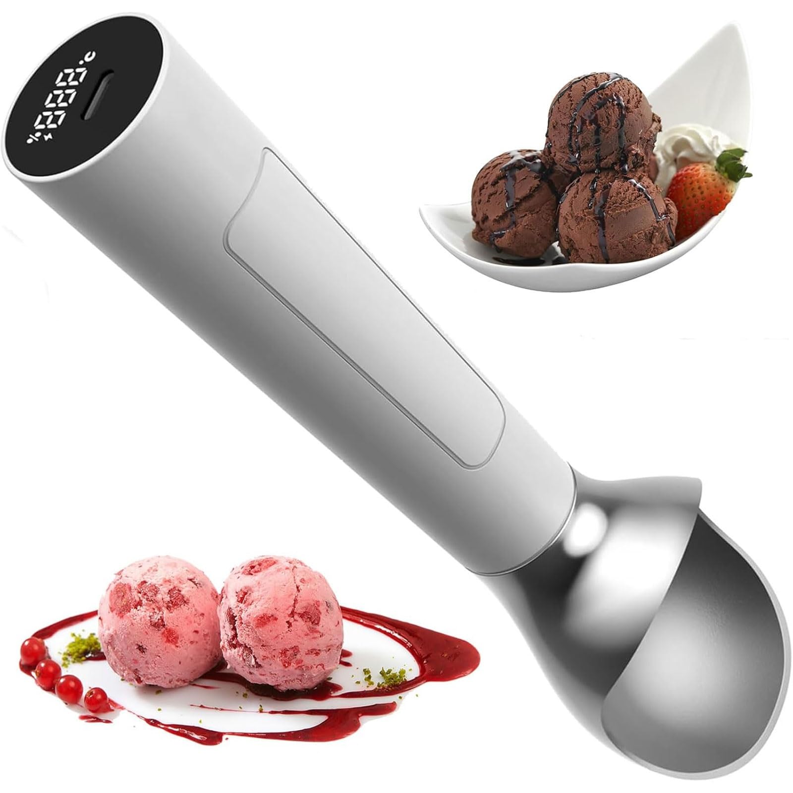 Cuillère à glace chauffante électrique – Thermostatique, rechargeable, étanche IP67, facile à nettoyer