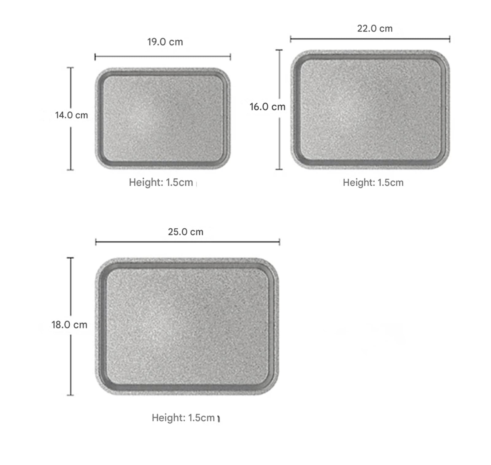 4 vassoi quadrati in acciaio inox for alimenti, for dessert, bistecche, colazione, piatti da portata per Cucina(25cm)