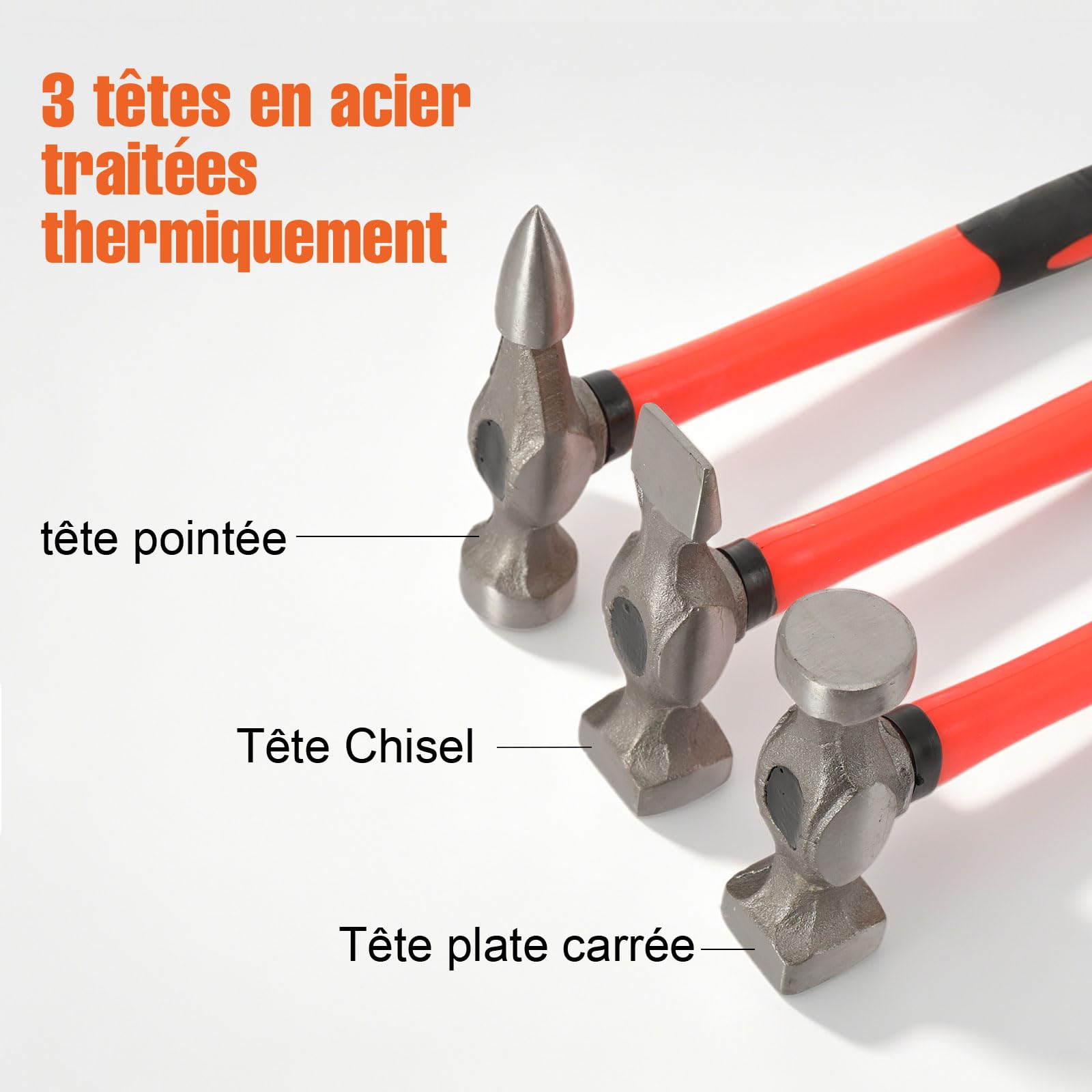 Kit de débosselage de carosserie 7 pièces, Marteau Carrossier, Marteaux et tas pour carrossier, Marteau de Réparation de Carrosserie Automobile, pour réparations de carrosserie automobile