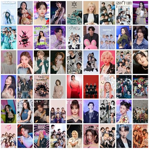 Image of K-Pop Poster Collage Set of 54 (4x6 Inch) - Aesthetic Wall Art of Top K-Pop Idols, Singers & Korean Celebrities | Prints for Kpop Room Decor, Fan Gifts, Dorm Makeovers & K-Pop Collectors