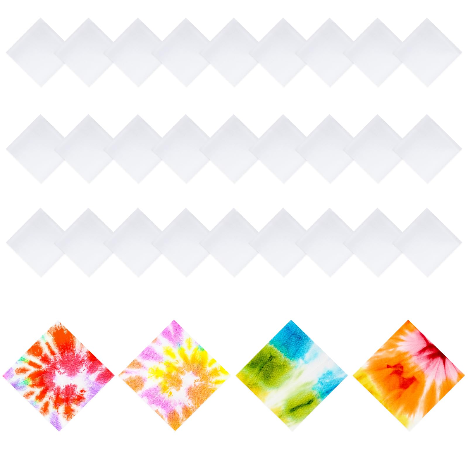 choyaxo Bandane bianche Fazzoletto Plain Bandana per Tie Dye DIY, bianco, Prossoefinito
