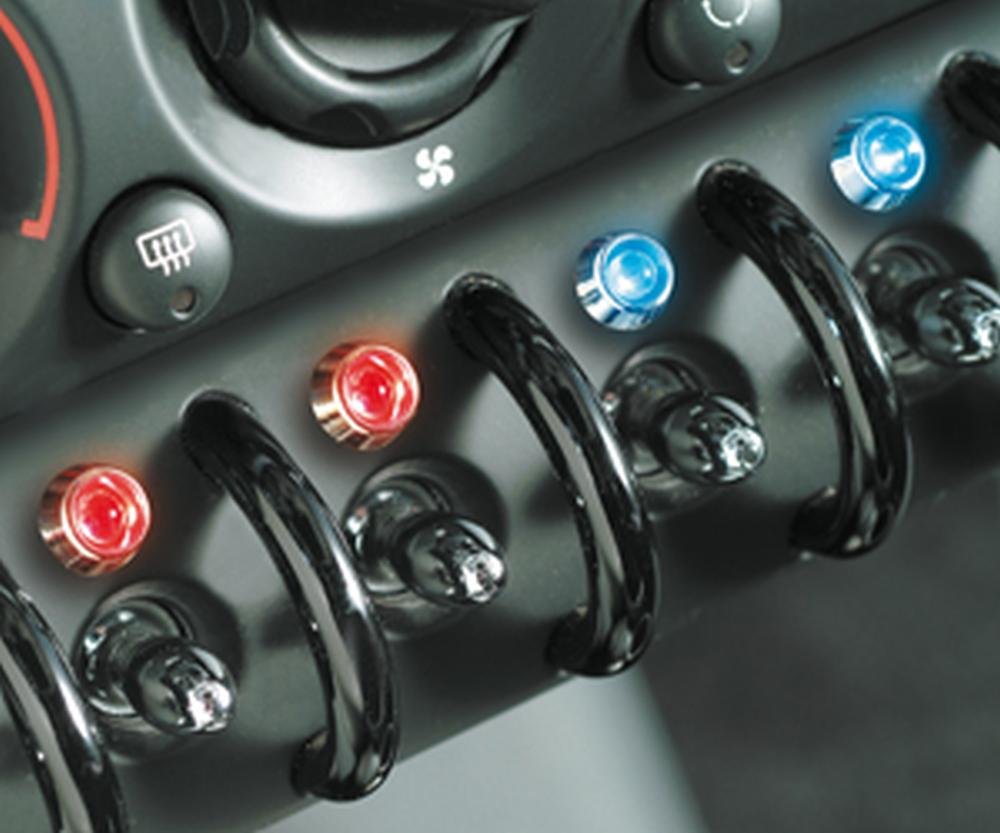 Foliatec LED Control Light silber Kontrolllampe Signallampe Ø = 10mm, feuerrot