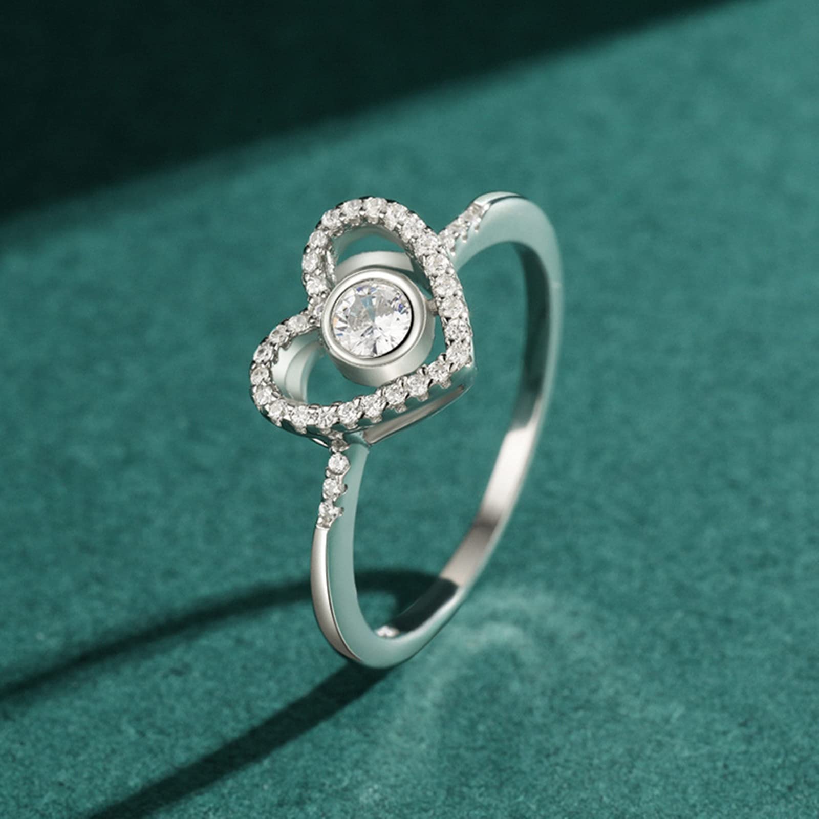Pierścionek zaręczynowy 750 dla kobiet, 0,25 ct moissanit serce pierścionek żółte złoto diament dla niej, rozmiar 47 (15,0)-65 (20,7)