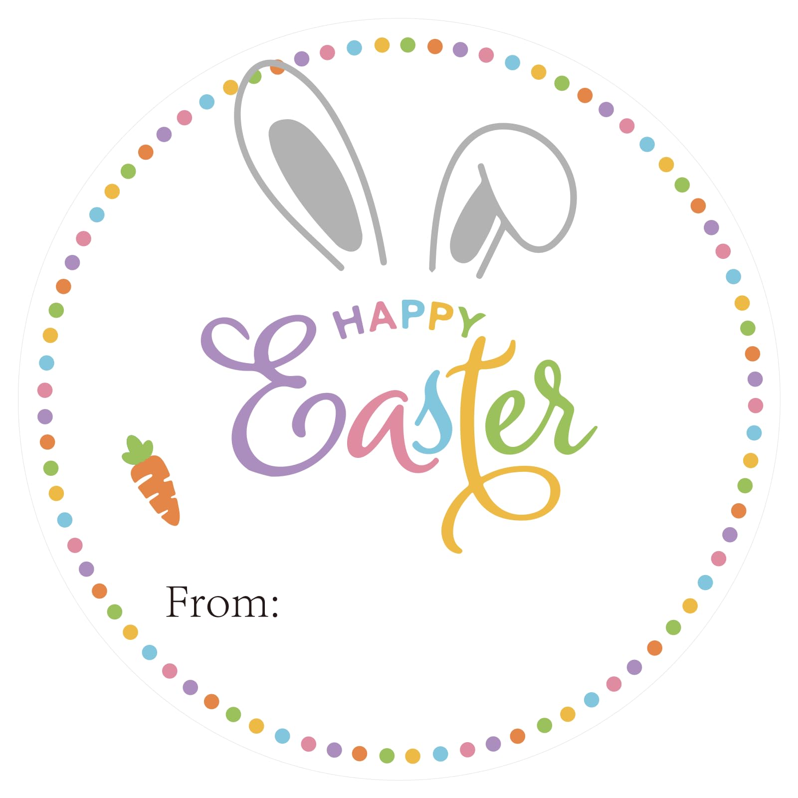 60 szt. naklejek "Happy Easter", 5 cm, naklejki z zajączkiem wielkanocnym, wielkanocne naklejki z imieniem, małe arkusze naklejek wielkanocnych do kopert, pieczęci, torby na cukierki