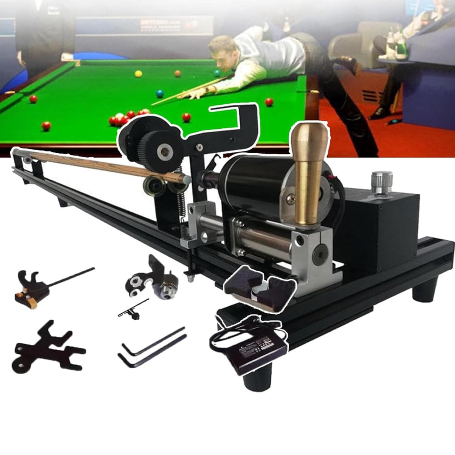 Kit de reparación de puntas para tacos de snooker, máquina de reparación de tacos de billar, kit de reemplazo de puntas, herramienta multifuncional 7 en 1 para reparación de tacos enderezado B5