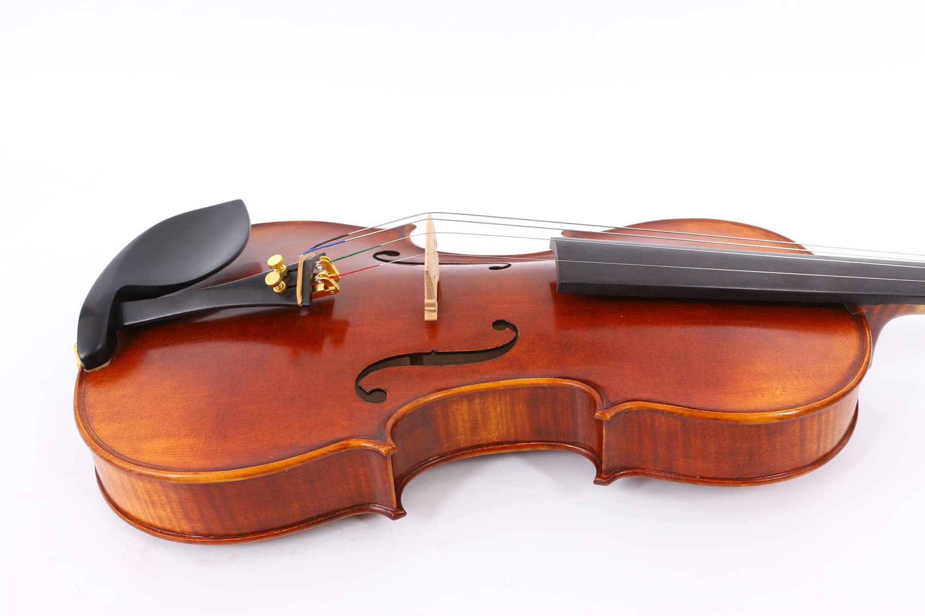 Yinfente Master 4/4 Violino Stradivari Modello Bel Suono - Fiamma Acero, Ebano - Con Caso Libero e Arco - Un Pezzo