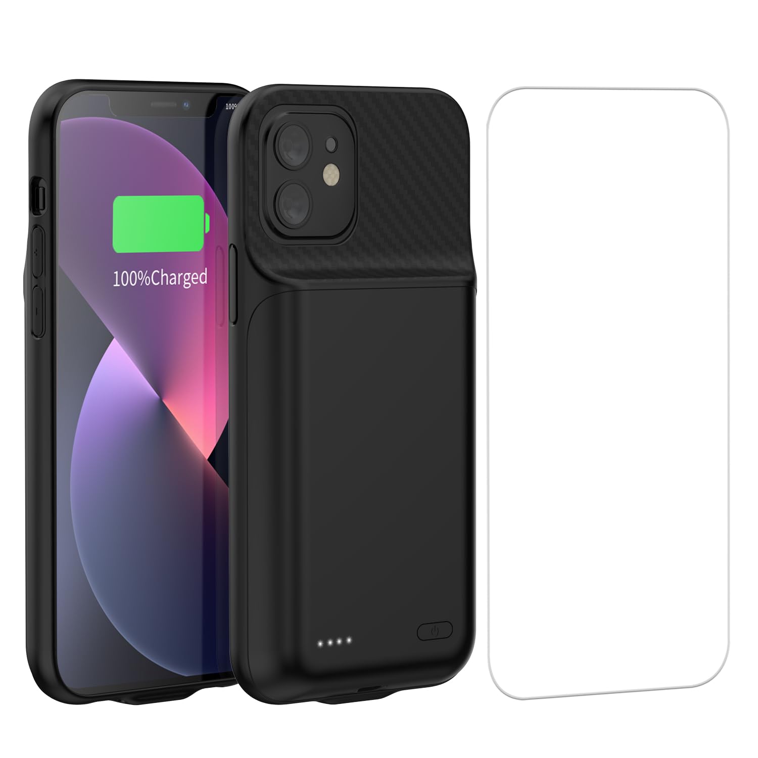 Coque de batterie pour iPhone 13/13 Pro/14, 10 000 mAh, ultra fine, portable, étui de charge étendu, pour iPhone 13/13 Pro/14 (6,1 pouces), noir