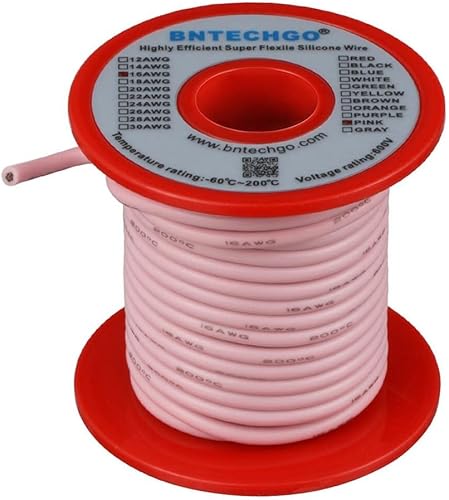 Vista 111 de Bntechgo 18 alambres de silicona suave y flexible, silicona resistente a altas temperaturas, altamente eficiente 18 AWG calibre, 150 hilos
