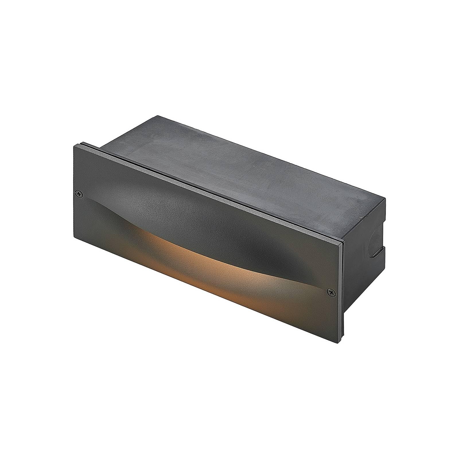 Lucande Led Recessed Wall Light Zandro, 25 Cm, Anthracite, Ip65