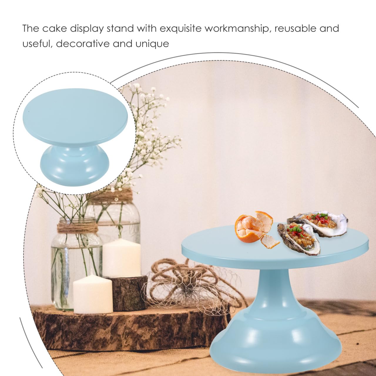 Alzata Per Torta Da Tavolo Azzurro Supporto Per Dessert Per Matrimoni Compleanni E Uso Domestico Espositore Portatorte Elegante E Riutilizzabile