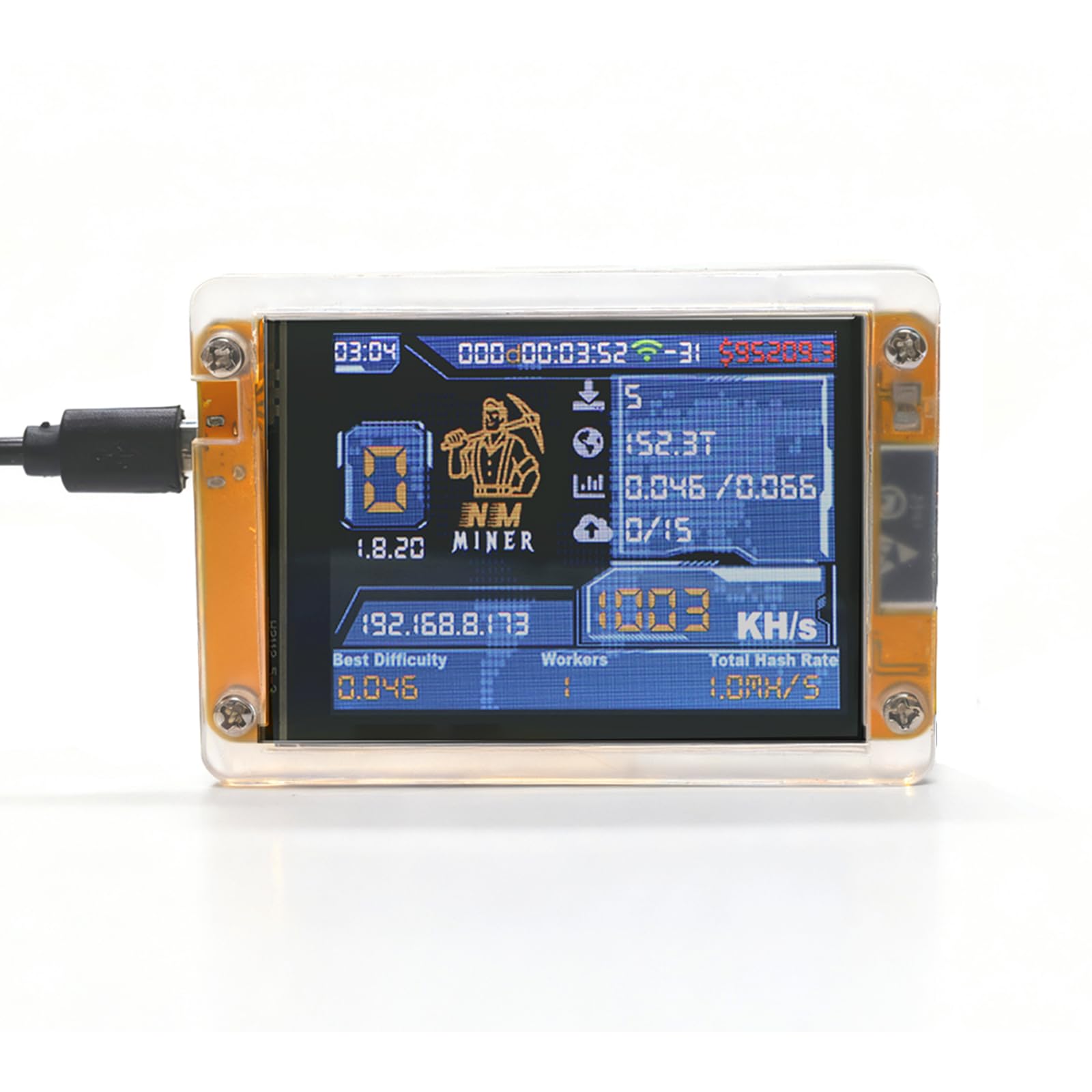 One Shot Solo Miner, Bitcoin Lottery Miner até 1010 KH/s Hashrate. Operação  silenciosa e configuração fácil o tornam ideal para mineração de  criptomoedas BTC DIY e fins educacionais. | Amazon.com.br