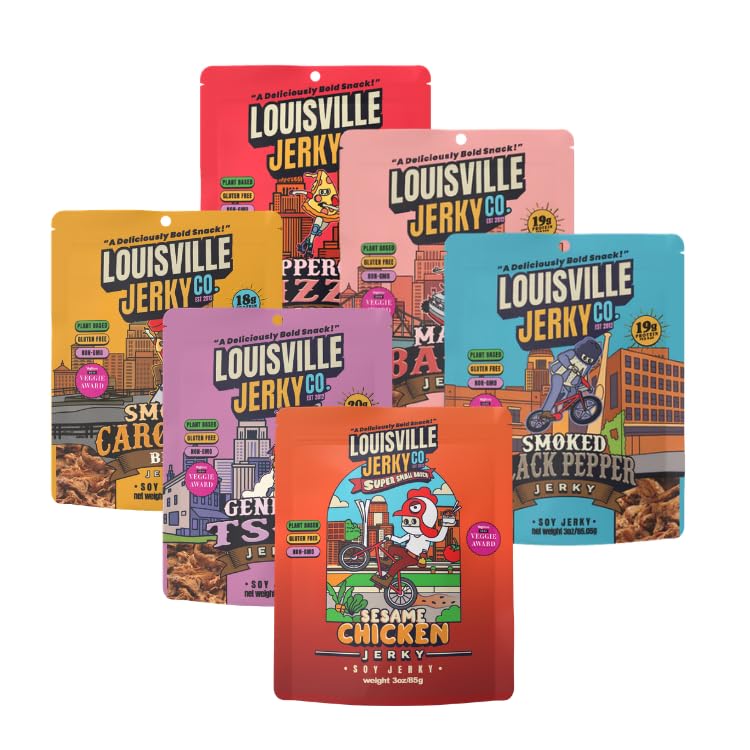 Louisville Jerky Co. Limited Vegan Jerky Pack, 3 oz, 6-Pack