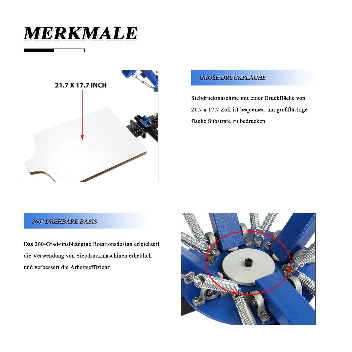SDKEHUI 4 Farbe 2 Station Siebdruckmaschine, Siebdruck T-Shirt Printer, Textildruck DIY Kreatives Design,Kissenbezüge, Taschen, Vliesstoffbeutel