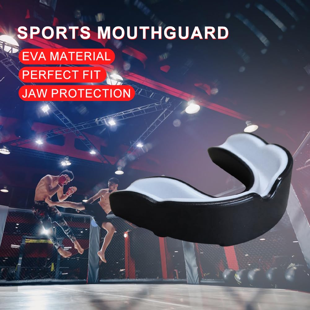 Protector Bucal MMA Artes Marciales Protector Bucal Deportes de Combate Protector Bucal Deportivo fora Fútbol Lucha Hockey Lacrosse Boxeo fora Deportes de Combate de Contacto (Negro B