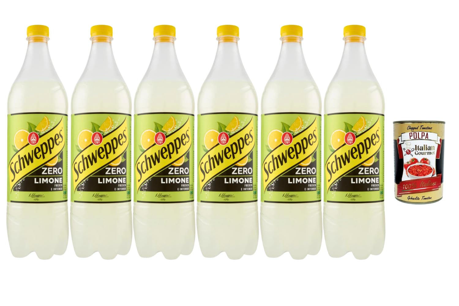 Italian Gourmet Getränke Set 6×1 L – Zitronen-Erfrischungsgetränk Zero Zucker, frisch & intensiv, ideal gekühlt genießen, Lemon drink soda + Italian Gourmet Polpa