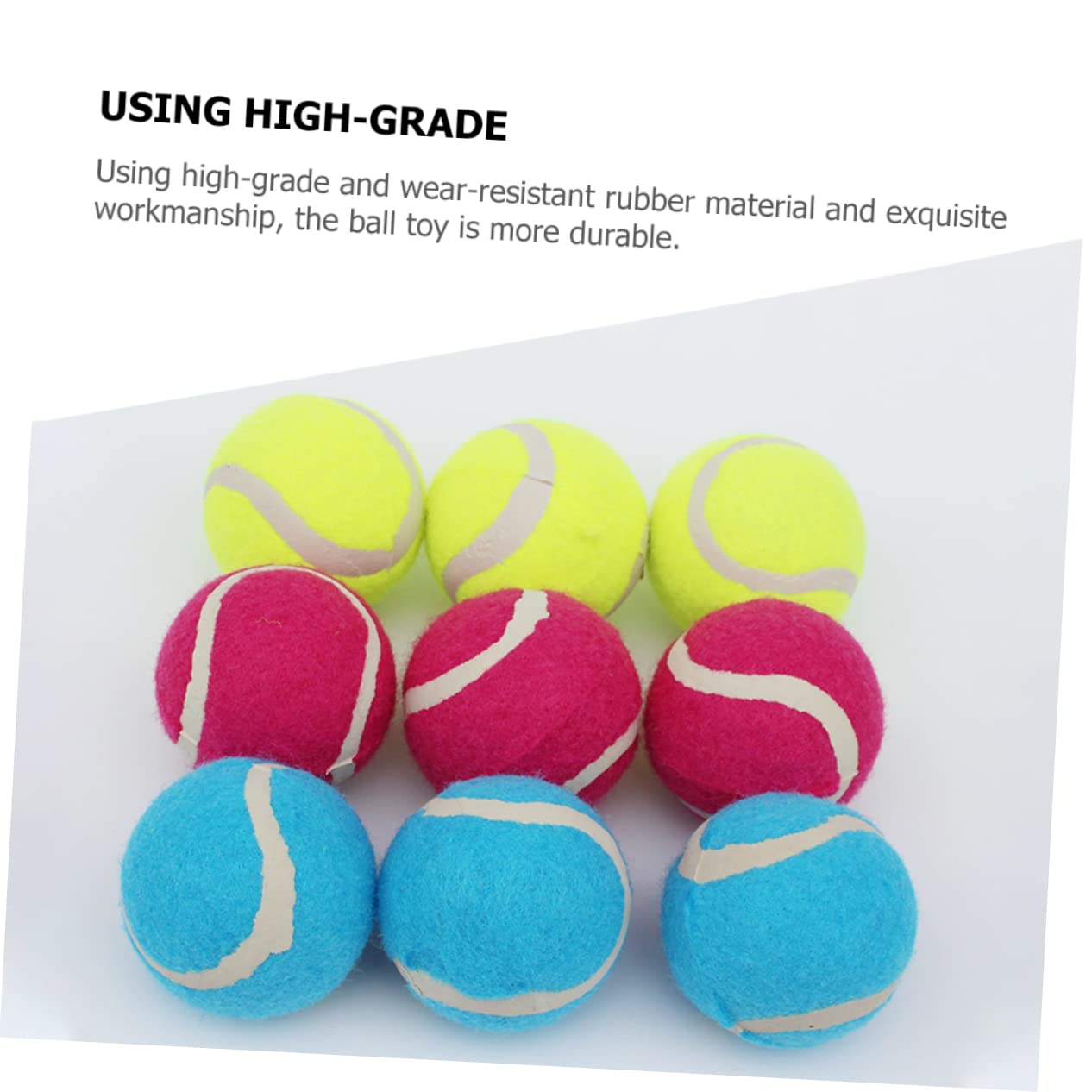 6 Stück Hundetennisbälle aus Gummi, Leichte Wurfbälle für Welpen | Soft, Bissfest und Verschleißfest, für Drinnen und Draußen, Kleines Hundespielzeug im Mehrfachpack