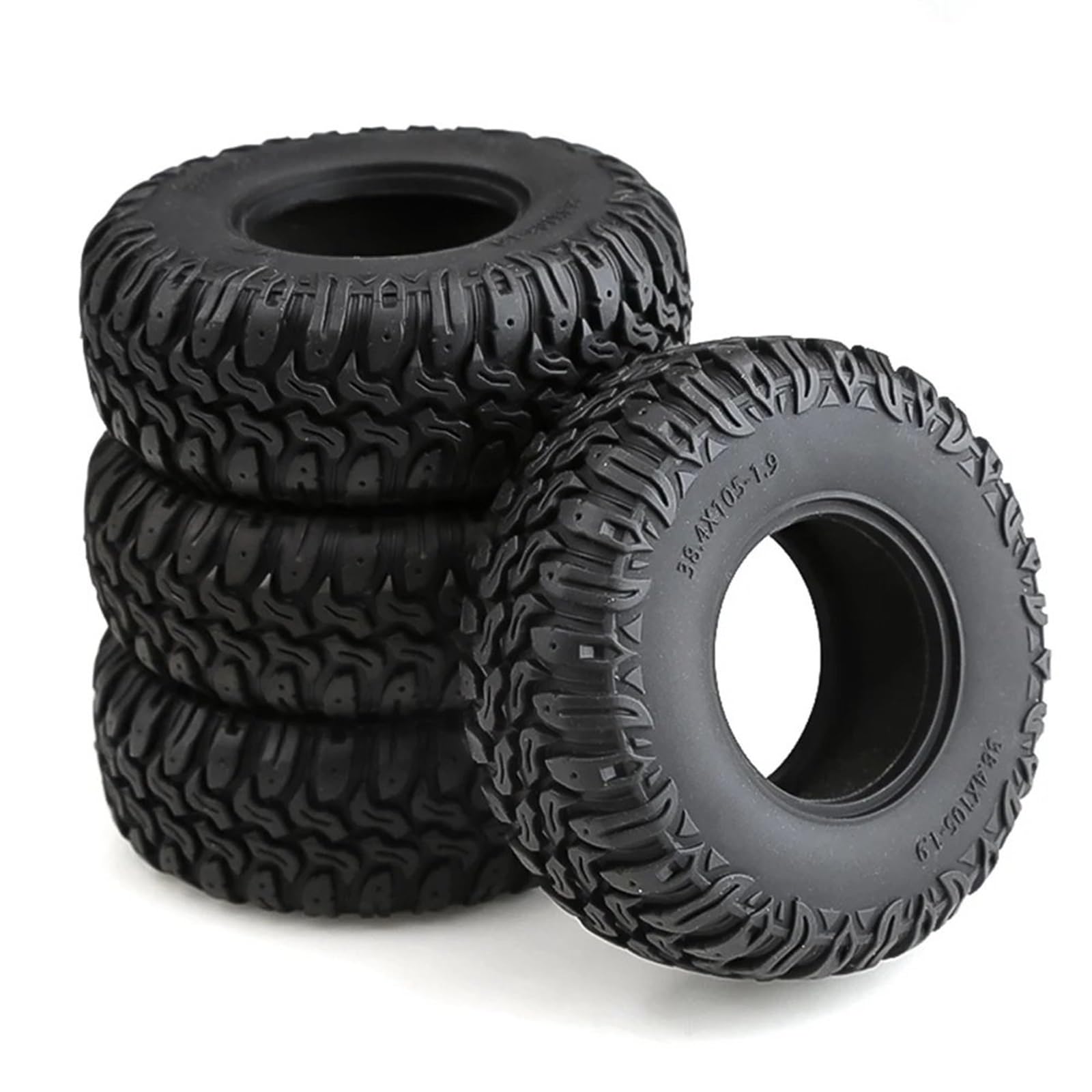 RC NeumáTicos Compatible con TRX4 D90 para Axial SCX10 II III para Redcat 4 Uds 105MM 1,9 Goma Neumáticos De Rueda para 1/10 Coche Trepador De Control Remoto