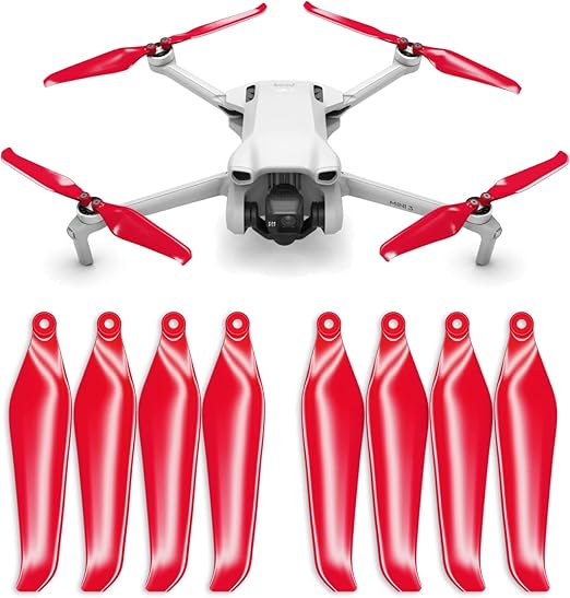 Master Airscrew Stealth Propellers for DJI Mini 3 - Red, 4 propellers in Set