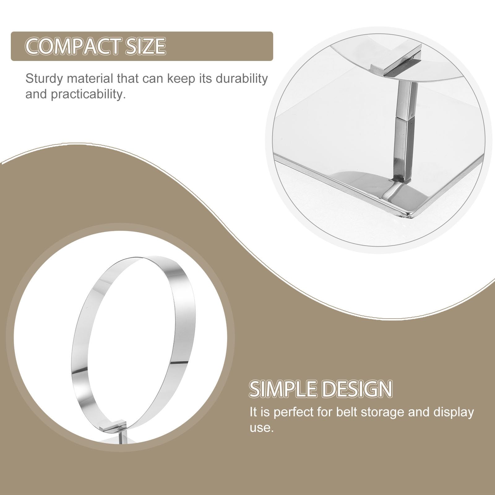 Artibetter Espositore per Cinture da Tavolo in Metallo Inox Base Salvaspazio Porta Cinture Bordi Arrotondati per Negozi e Supermercati Resistente e Compatto