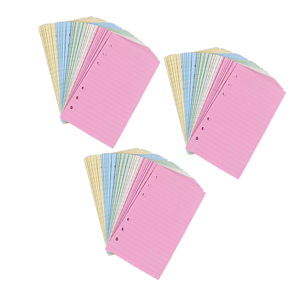 3 Sätze Nachfüllpapier Bunt Liniertes Loose leaf Papier Hochwertige Ringbucheinlagen Geeignet für Schule Büro Journal Notizbuch Einlagen