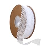 Lace Trim Ribbon lace Fabric Vintage Pattern Roll Ribbons - Perfect for Gift Wrapping, Crafts,Flower Design,Sewing, and Party Decorations (White, 50 Yards)