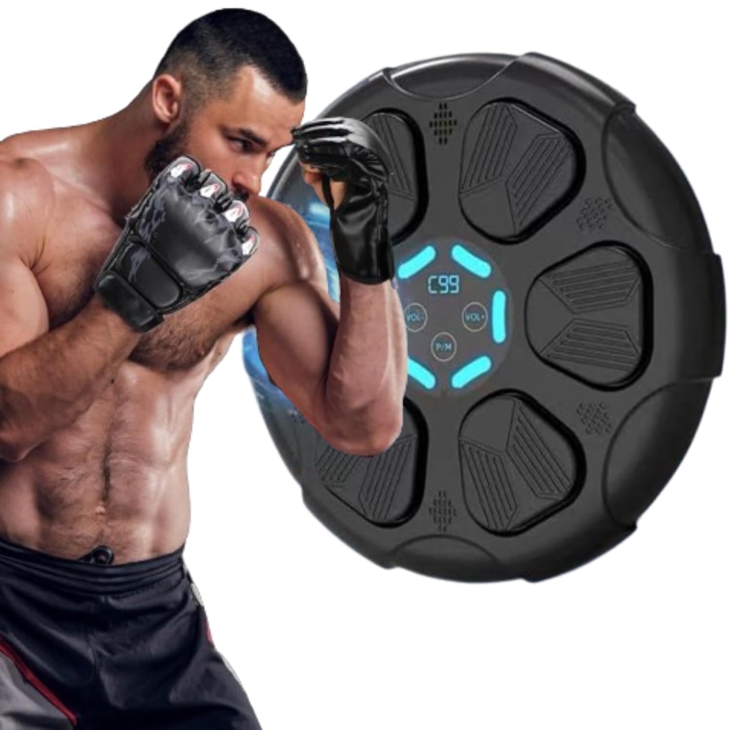 Lufjika Music Boxing Machine, Boxing Wall Mount Machine for Kids Adult, Bluetooth Smart Boxing Traineing Machine with Boxing Gloves, Boxing Workout Equipment Target for Home, Office, Gym (Black)