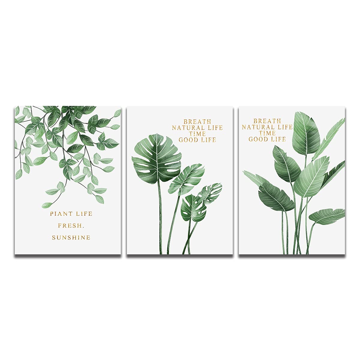 Toile 3 pièces nature abstraite pour créer un cocon zen dans la chambre